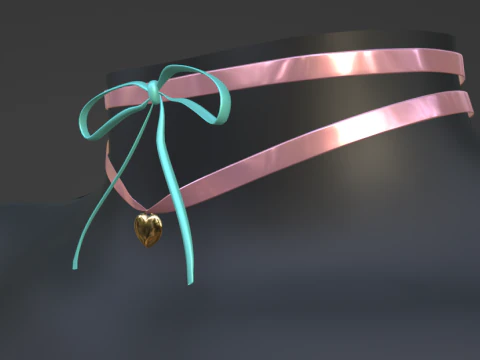 Choker Heart Legacy Meshbody Second Life - Rigged with UV map 3D Model