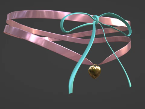 Choker Heart Legacy Meshbody Second Life - Rigged with UV map 3D Model