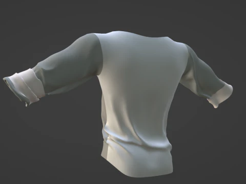 Tailored shirt and pants modeled on the Legacy male body from Second Life UvMaterials 3D Model