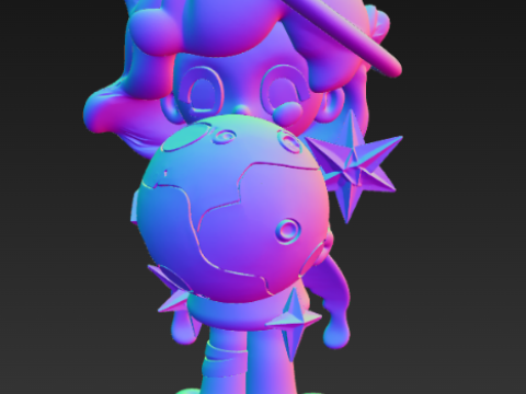 Sosok Bulan Putih Azura Model Cetak 3D