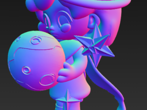 Sosok Bulan Putih Azura Model Cetak 3D