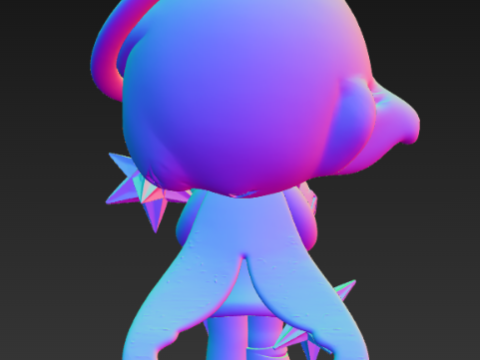 Sosok Bulan Putih Azura Model Cetak 3D