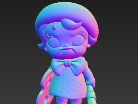 베이비 몰리 미래 화가 조각상 3D 프린트 모델