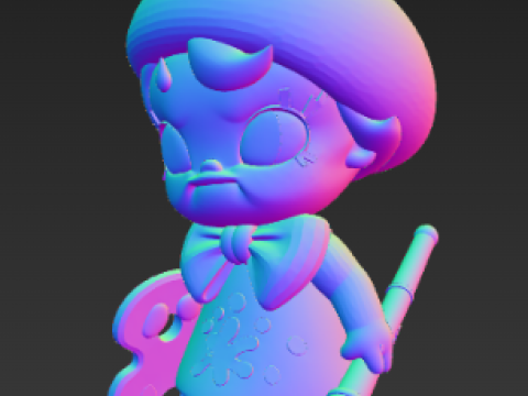 베이비 몰리 미래 화가 조각상 3D 프린트 모델