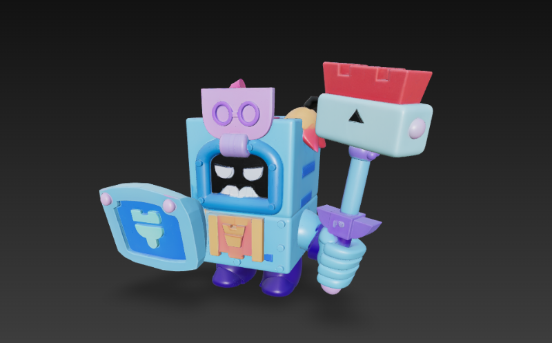 브롤스타즈 - 애쉬 3D 프린트 모델 .c4d .max .obj .3ds .fbx .stl .blend 