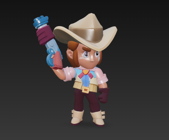Brawl Stars - Xerife Shelly Modelo de Impressão 3D .c4d .max .obj .3ds .fbx .stl .blend 