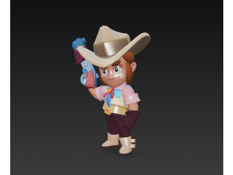 Brawl Stars - Xerife Shelly Modelo de Impressão 3D