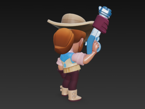 Brawl Stars - Xerife Shelly Modelo de Impressão 3D