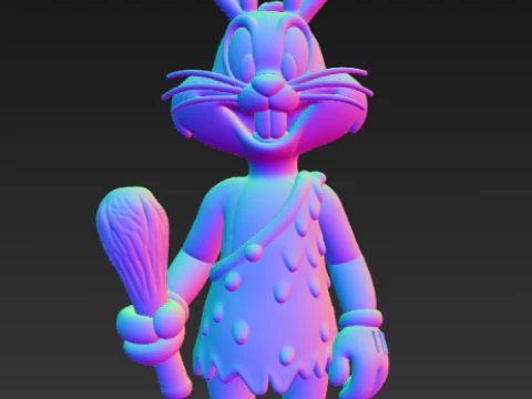 Bugs Bunny Caveman Edition 3D Print Model