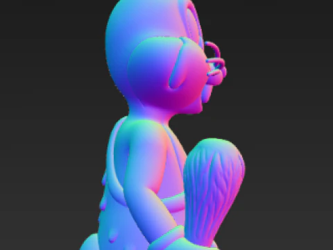 Bugs Bunny Caveman Edition 3D Print Model