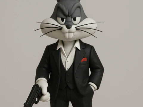 Edizione Scarface di Bugs Bunny Modello di stampa 3D