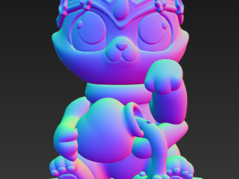 캐시 캣 조디악 시리즈 케이스 - 물병자리 3D 프린트 모델