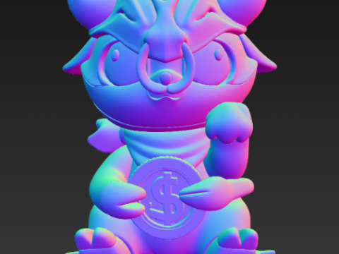 캐시 캣 조디악 시리즈 케이스 - 황소자리 3D 프린트 모델