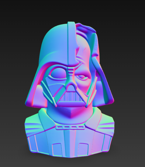 다스 베이더 전투로 손상된 흉상 3D 프린트 모델 .c4d .max .obj .3ds .fbx .stl .blend 