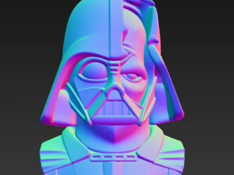 Darth Vader Battle-Damaged Bust 3D Print Model
