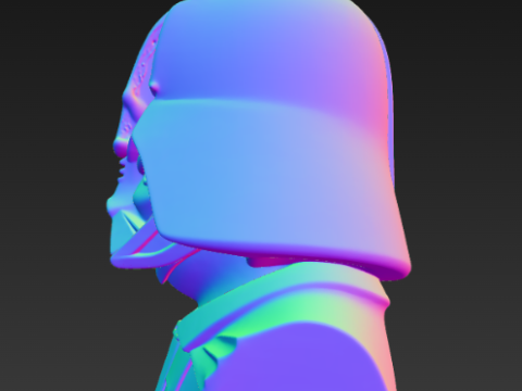 다스 베이더 전투로 손상된 흉상 3D 프린트 모델