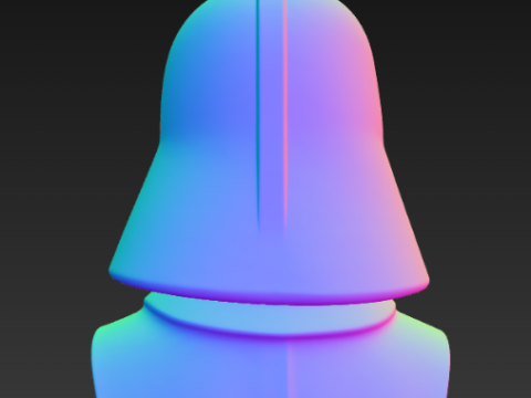 다스 베이더 전투로 손상된 흉상 3D 프린트 모델