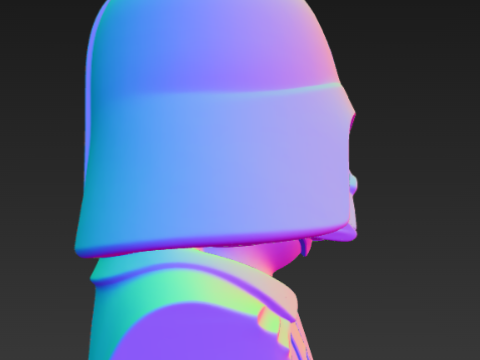 다스 베이더 전투로 손상된 흉상 3D 프린트 모델