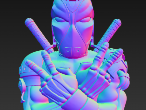 Busto personalizado azteca urbano de Deadpool Modelo de impresión 3D