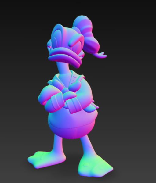 디자이너 도널드 덕 피규어 3D 프린트 모델 .c4d .max .obj .3ds .fbx .stl .blend 