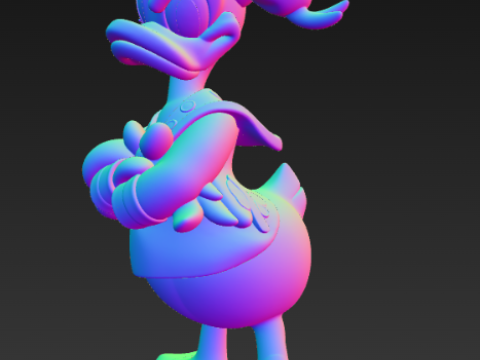 디자이너 도널드 덕 피규어 3D 프린트 모델