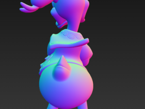 디자이너 도널드 덕 피규어 3D 프린트 모델