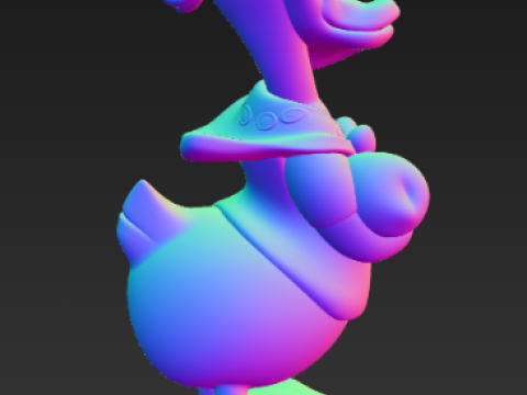 디자이너 도널드 덕 피규어 3D 프린트 모델