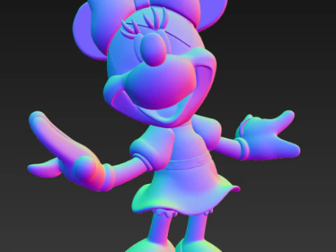 Designer Minnie Mouse Figure 3D Print Model
