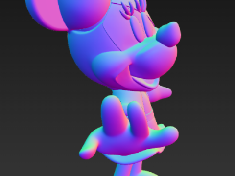 디자이너 미니 마우스 피규어 3D 프린트 모델