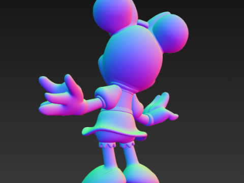 디자이너 미니 마우스 피규어 3D 프린트 모델