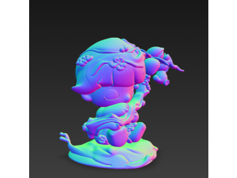 DIMOO 열매 맺는 가지 피규어 3D 프린트 모델