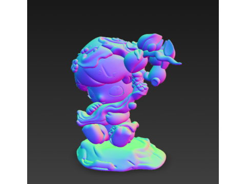 DIMOO 열매 맺는 가지 피규어 3D 프린트 모델