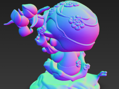 DIMOO 열매 맺는 가지 피규어 3D 프린트 모델