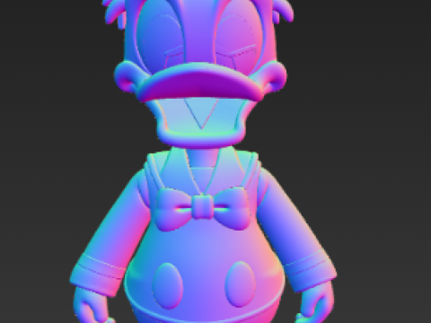 Figura moderna do Pato Donald da Disney - Clássico Modelo de Impressão 3D