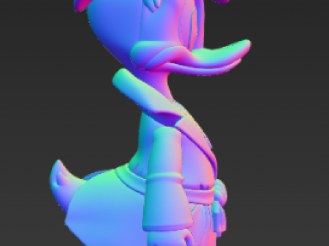 디즈니 도널드 덕 트렌디 피규어 - 탐정 3D 프린트 모델