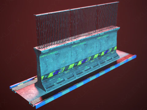 교량 콘크리트 장벽 3D 모델