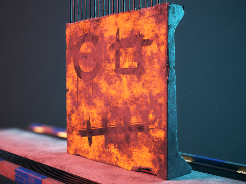 교량 콘크리트 장벽 3D 모델