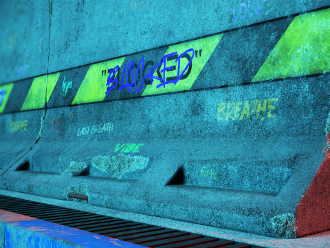 교량 콘크리트 장벽 3D 모델