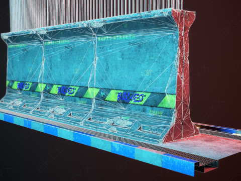 교량 콘크리트 장벽 3D 모델