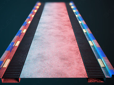 Bridge Concrete Barrier 3D Model
