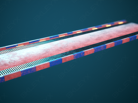 교량 콘크리트 장벽 3D 모델