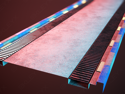 교량 콘크리트 장벽 3D 모델