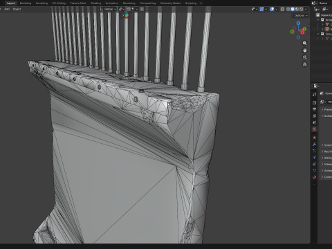 교량 콘크리트 장벽 3D 모델
