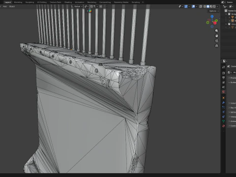 Bridge Concrete Barrier 3D Model