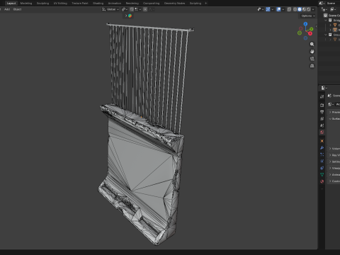 교량 콘크리트 장벽 3D 모델