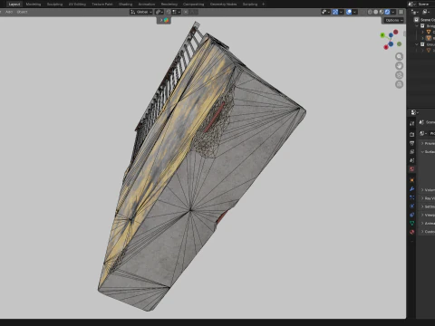Bridge Concrete Barrier 3D Model