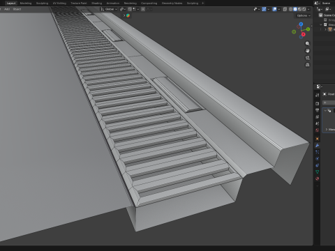 교량 콘크리트 장벽 3D 모델