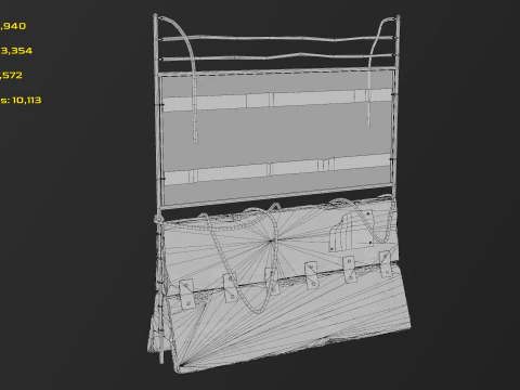 Concrete Barrier - Fence 3D Model