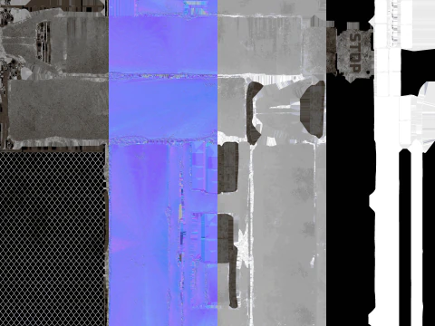Concrete Barrier - Fence 3D Model