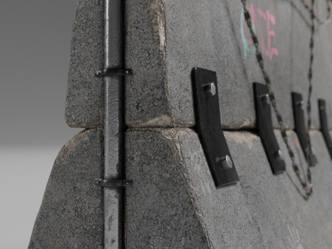 Penghalang Beton - Pagar Model 3D